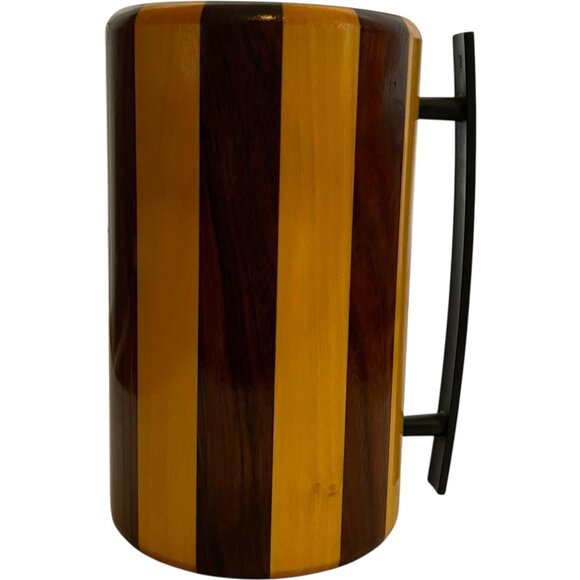 Two Morrow's Design 20oz Large Wooden Beer Mug Cup Wooden Tankard Handmade OOAK - Picture 1 of 7